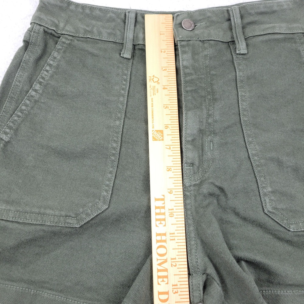 Just Black Denim Shorts‎ Womens Large Army Green Cotton Blend Casual Summer Wear - Picture 3 of 9